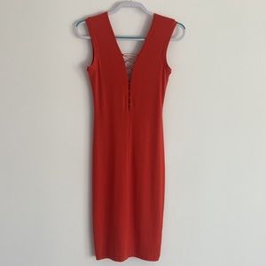 T by Alexander Wang Orange Fitted Orange Sleeveless Dress Sz. XS